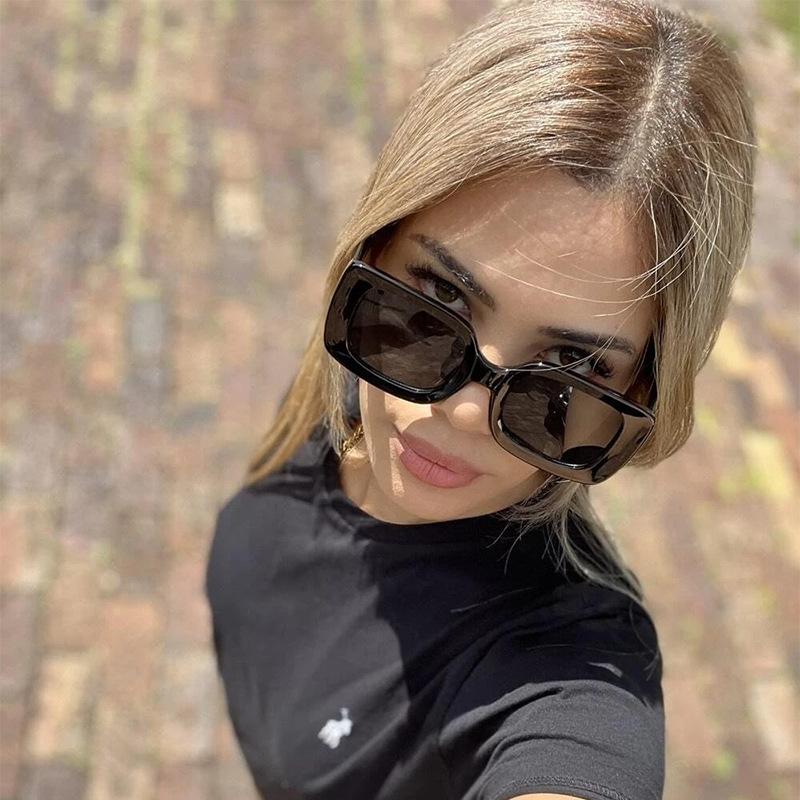 Narrow Frame Sunglasses Women'S High-End Sunglasses Square Sunglasses
