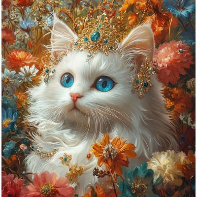 Pintura de Diamantes Animales Kits de Punto de Cruz Bordado de Diamantes Venta Taladro Completo Cuadrado Gato Pedrería Imágenes