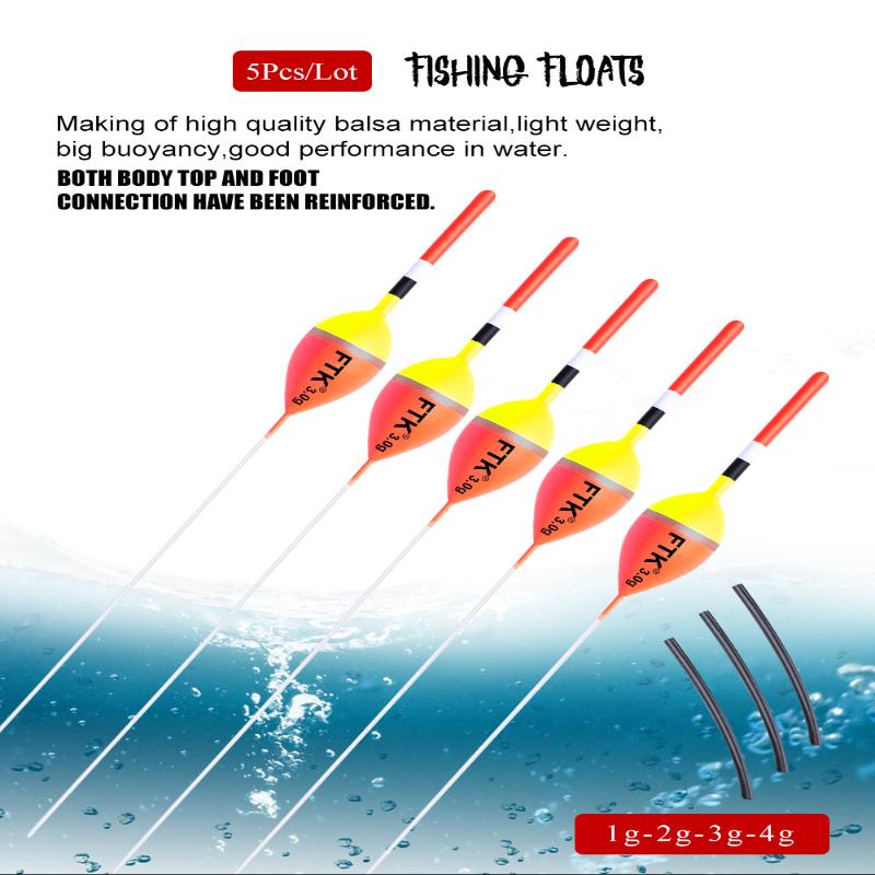 5Pcs Fishing Floats Vertical Buoy Barguzinsky Fir Float 18Cm-22.5Cm Buoyancy 1G-4G Fish Float For Carp Fishing