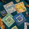 Vintage Van Gogh Tablosu Altın Metal Ayraç Kare Dalgalı Kenar Şekli Yazar Öğretmen Arkadaş Kitapseverler İçin Hediyeler