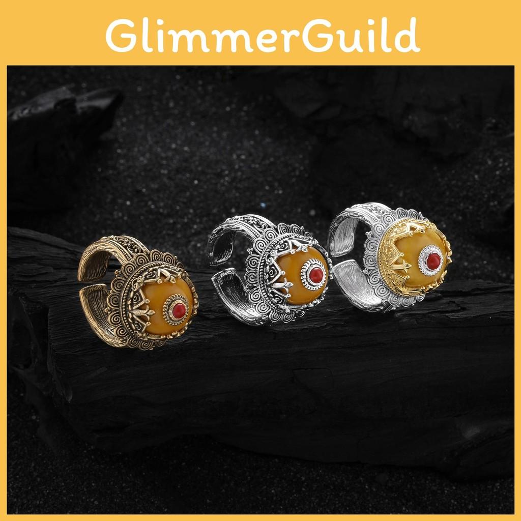 Vintage Exquisite 925 Sterling Silver Adjustable Asura Ring With Beautiful Accents Floral