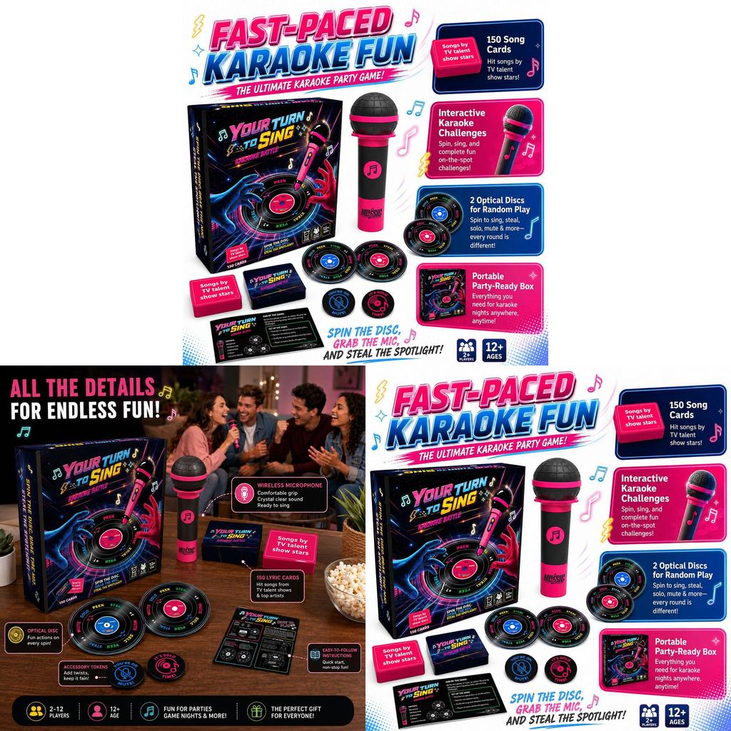 Gioco Karaoke Battaglia Grabthemic con Microfono Interattivo per Divertimento in Festa