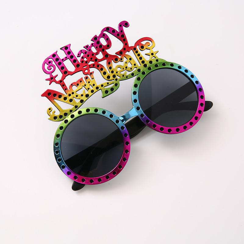 Creative Happy New Year Glasses New Year Party Glasses Supplies Photography Prop Festival Ball Dress Up Funny Decoration Eyewear