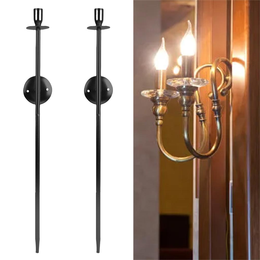 2pcs Wall Mount Candle Holders Decor for Home Modern Vintage Large Candlestick Art for Dining Room Fireplace Living Room Bedroom 25.0in