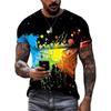 Colorful Graffiti Graphics T Shirts Summer Fashion Short Sleeve 3D Ink Splash Printed T-shirts