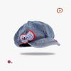 Fruit Apple Button Denim Beret Hat With Cloud Design For Womens Spring Casual