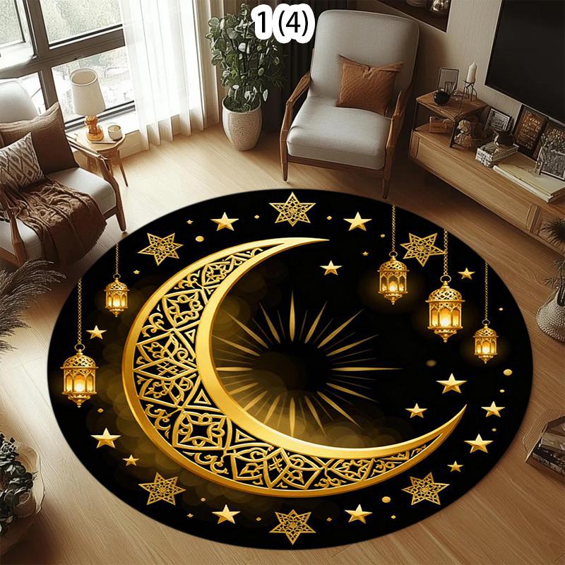

Chinese Red Round Carpet Office Swivel Chair Foot Mat Home Decoration Study Living Room Bedroom Floor Mat Easy To Clean 80cm