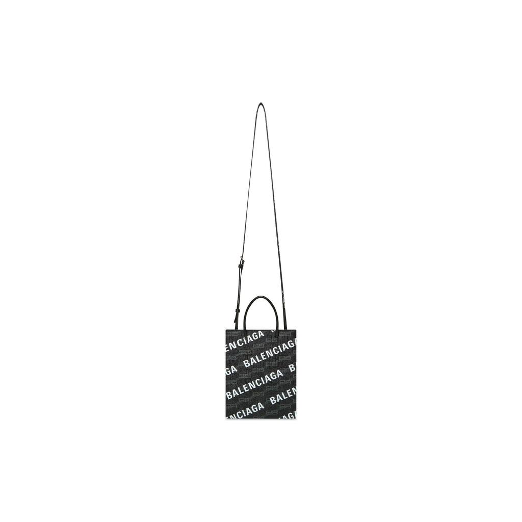 Balenciaga Série Bb Monogram Potisk loga Nastavitelný odnímatelný ramenní popruh Potahované plátno Velká ramenní crossbody taška Tote 693805210HB1060