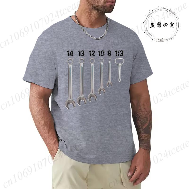 Men Summer Clothing Fashion Casual T-Shirts Keys Mechanic Beer Opener Humor Alcohol Beers Cars Motorcycles Print Sports T-shirt