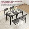 Three-Piece Minimal and Compact Dining Set, Grey Wood Effect