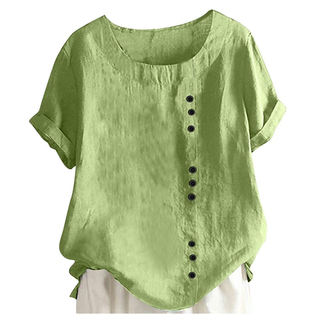 Summer Children's Casual Solid-color Round-neck Top And Casual Loose T-shirt