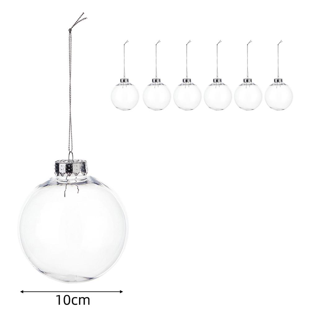 For Christmas Tree Wedding Party Fillable Transparent Acrylic Ball Ornaments DIY Decoration in 6 8 10 cm Diameter Set