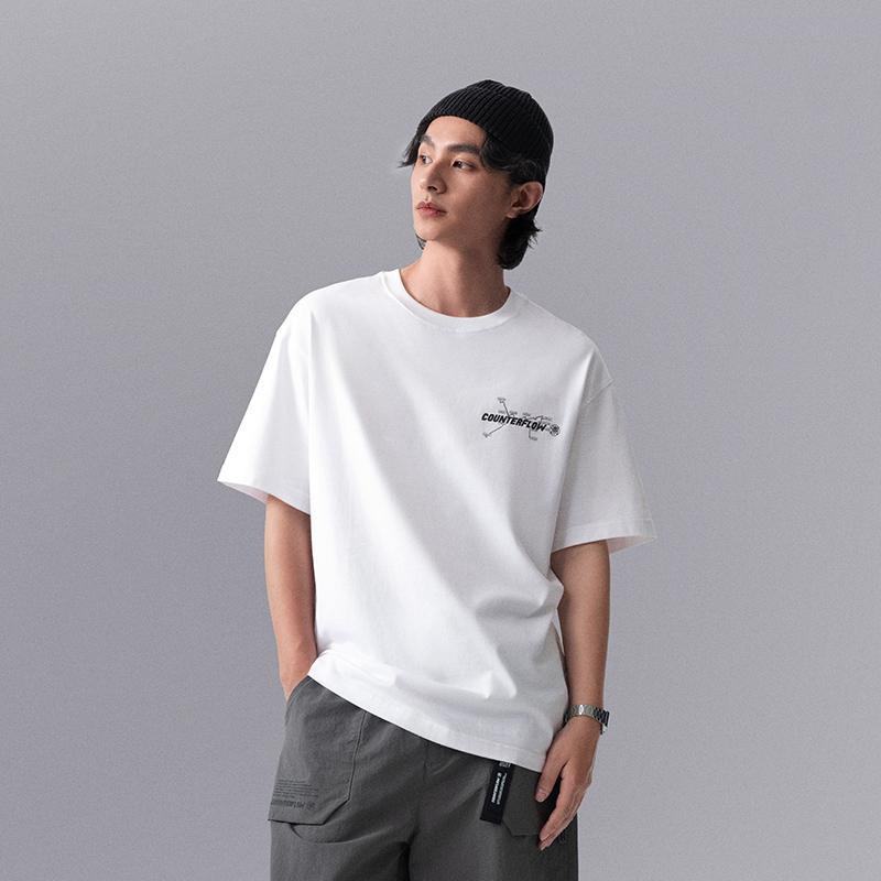 Li Ning CF Letter Round Neck Casual Sports Short Sleeve T-Shirt Men T-Shirts Black ATSU597-1
