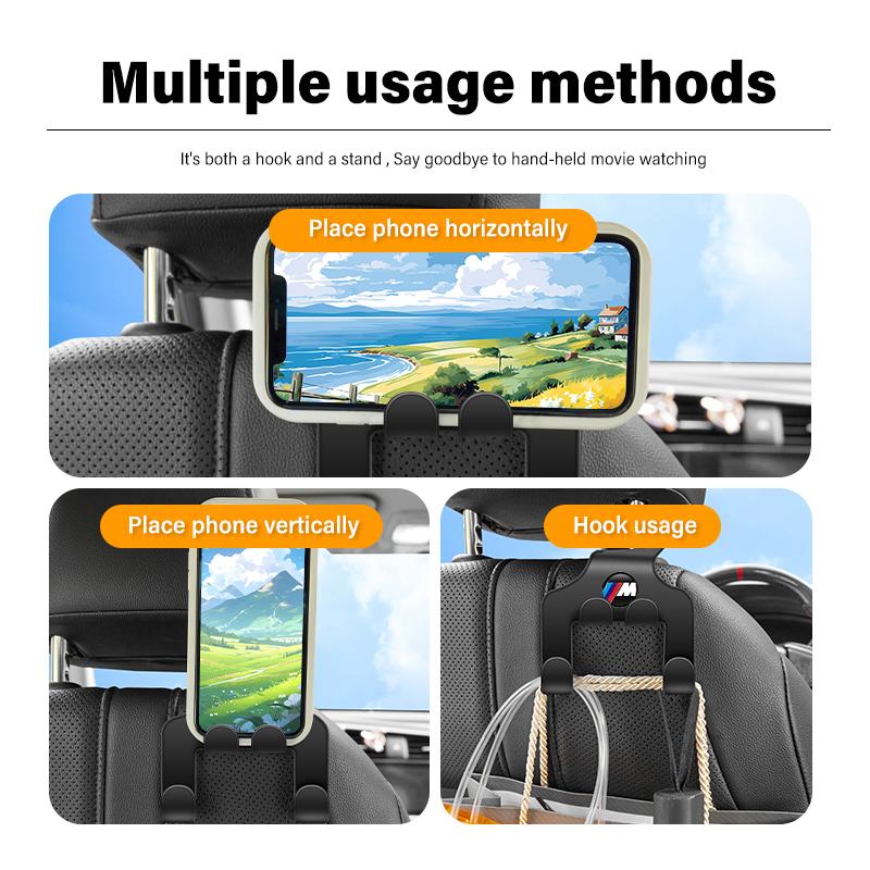 Car Seat Back Hook Phone Holder Auto Interior Accessories For BMW X1 X2 X3 X4 X5 X6 X7 G20 G30 6GT E46 E90 E60 F10 E39
