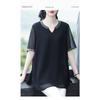 Short-sleeved Shirt for Women Summer New Plus Size Women's High-end Ethnic Style Chiffon Shirt Top