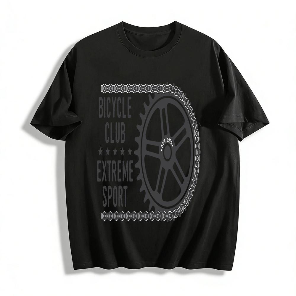 Vintage Extreme Bicycle Club Print T-shirt For Cycling Enthusiasts Pure cotton T-shirt XXS