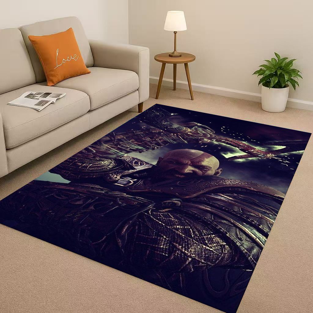 Hra God of War Kratos Kreslený Hráč Obývací pokoj Protiskluzový koberec Měkký koberec do ložnice Herní místnosti Pohovky, Snadno čistitelný Domácí rohožka