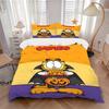 Set Copri Piumino Stampa Costume di Halloween di Garfield 3 Pezzi Ultra Morbido, Traspirante e Confortevole Biancheria da Letto con Design Elegante per Camera da Letto e Camera degli Ospiti De
