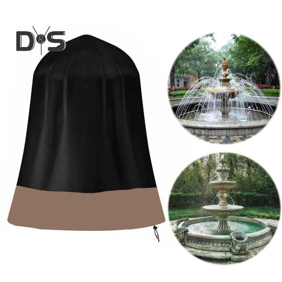 Waterproof Fountain Protector with Drawstring Simple Installation Reusable Oxford Cloth Garden Statue Cover with UV-Resistant Coating