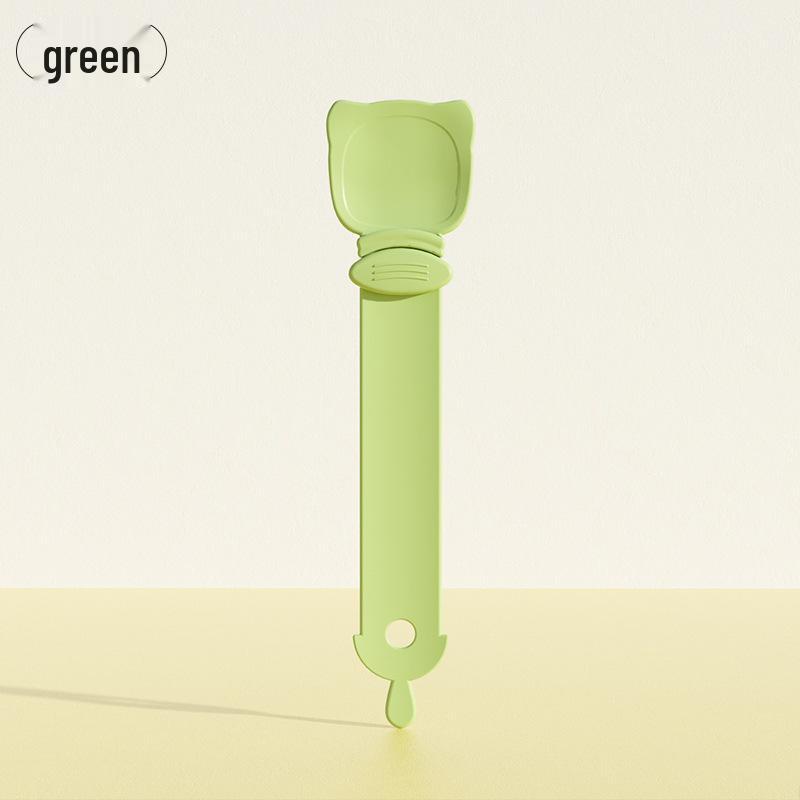 

Кормушка для котят: Ложка-выдавливатель для кошачьего корма и полоски мясной пасты - Полный набор для кормления питомца зелёный