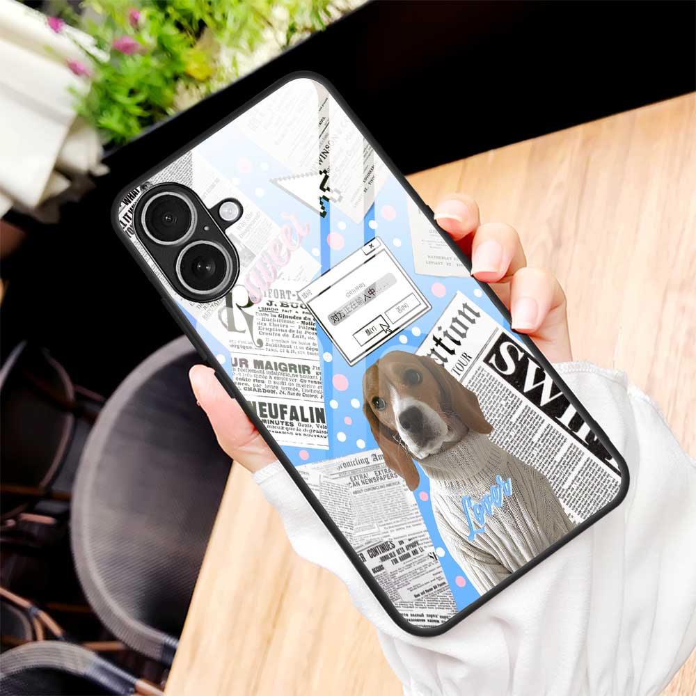 For iPhone 17 Case TPU PC Tempered Glass Pattern Printing Anti Drop Phone Back Cover