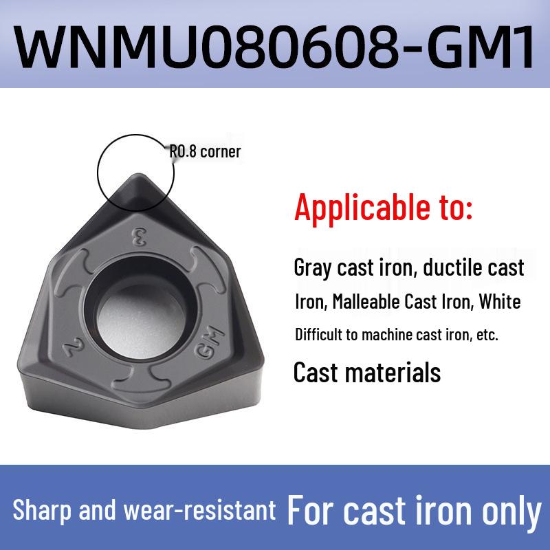90° Double-Sided Hexagonal WNMU080608 Cutting Inserts for Cross-Border Fast Feed Milling Cutter