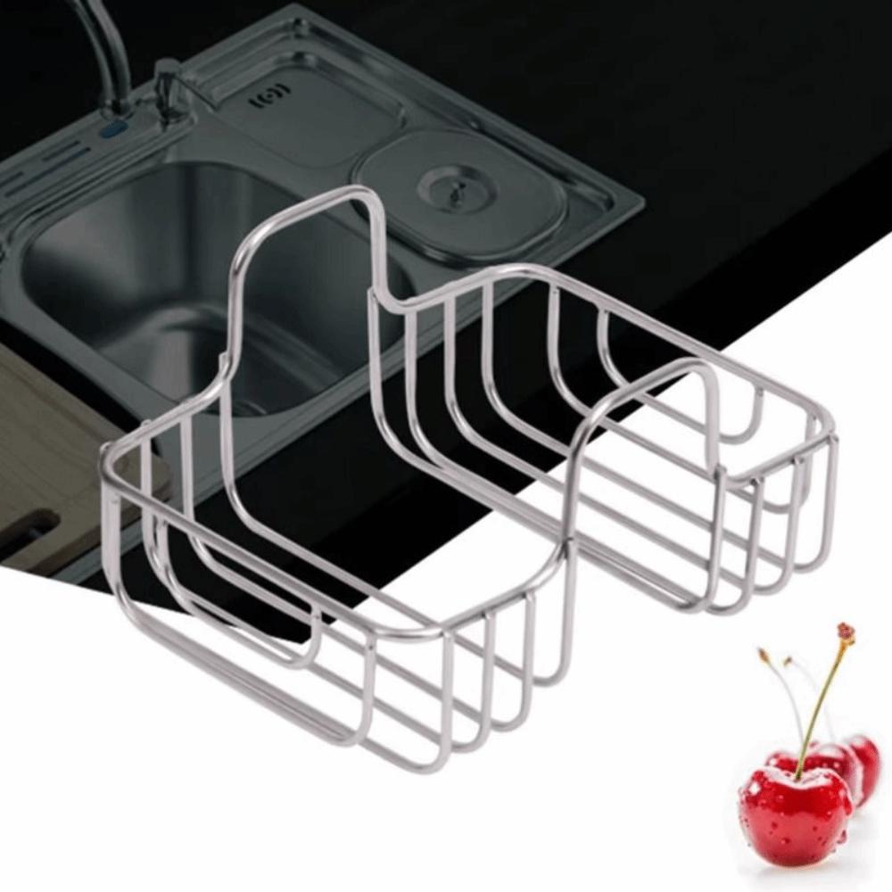 Stainless Steel Sink Sponge Holder Heavy Duty Sink Saddle Dish Brush Holder Kitchen Gadgets