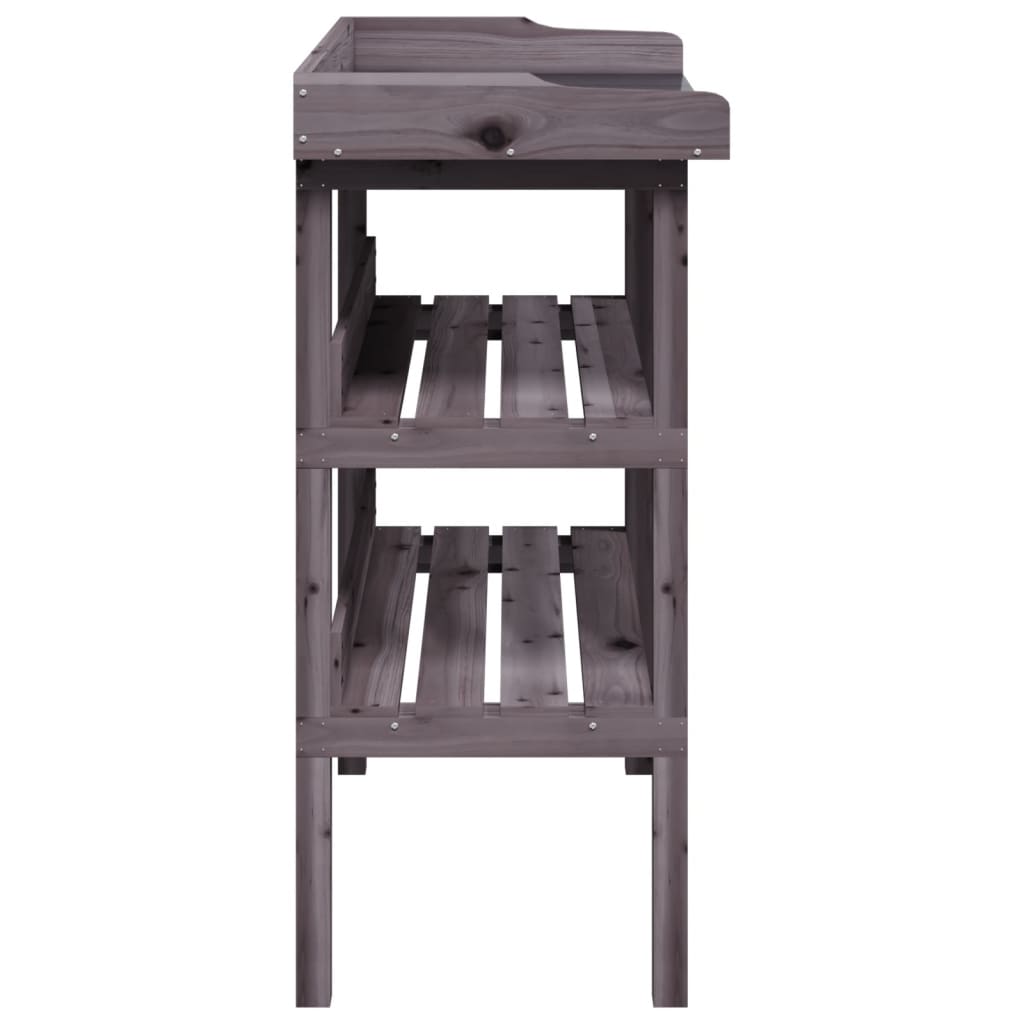 Vidaxl Stolik Ogrodniczy Z Półką, Szary, 78X38X82,5 Cm, Jodłowy