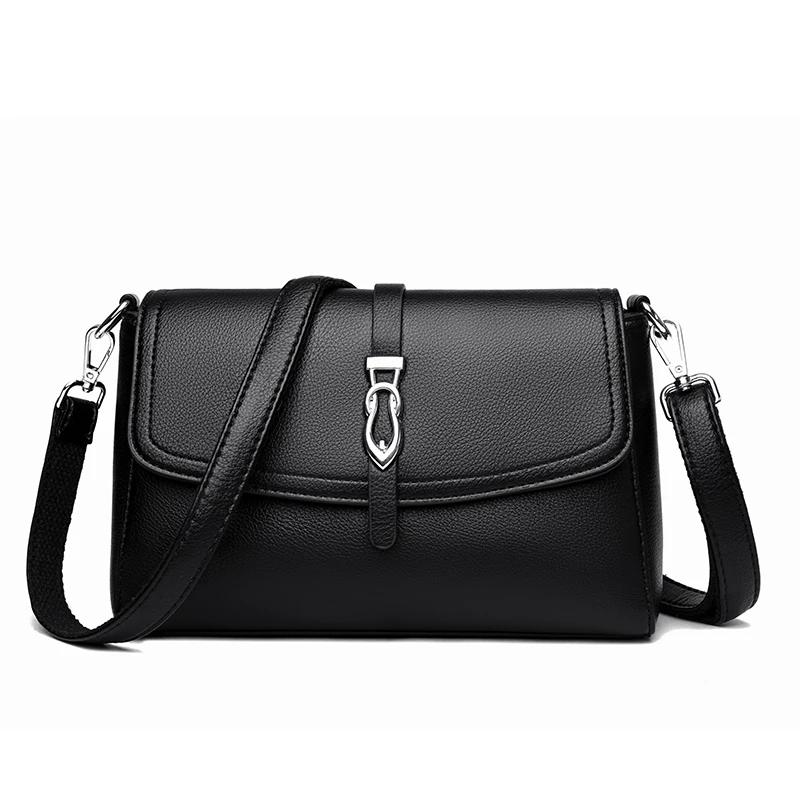 

New Retro Soft PU Leather Women Shoulder Underarm Bags Casual Solid Color Small Top-Handle Handbags Ladies Fashi Shoulder Bags чёрный