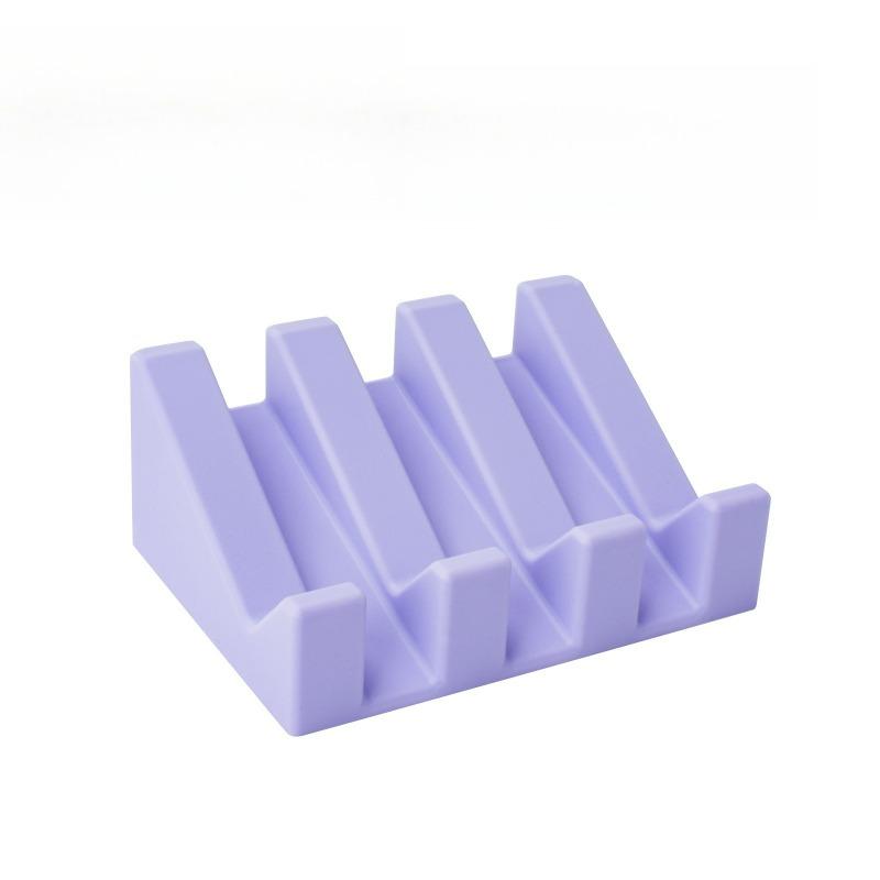 New Kitchen Bathroom Anti-slip Sink Tray Creative Washing Table Soap Tray Free Punch Drain Rack Silicone Drain Soap Box 1Pcs