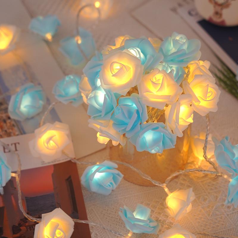 LED Rose Fairy String Lights - Flashing Floral Bedroom Decor, Battery-Powered Romantic Wedding & Party Lights
