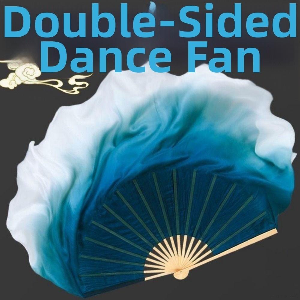 10/20cm Half Circle Silk Veil Pairs Yangko Dance Bamboo Fans Hand Dye Adults Fan  Kid Women