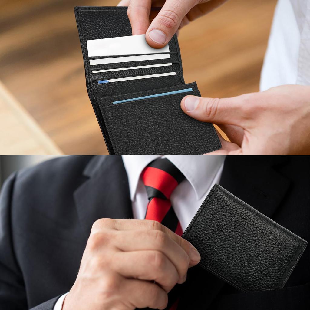 Genuine Cowhide Leather Business Card Large Wide Easy Business Card Perfect for or Present [VIPITH] Holder, Capacity, Stylish, Slim, Design, Access,