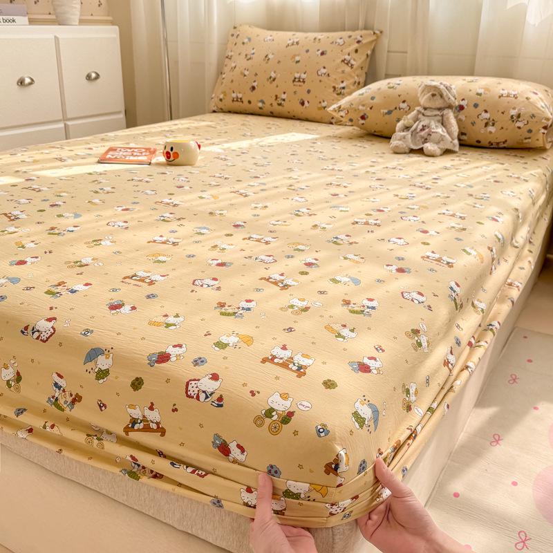 Spring/Summer A-Class Cotton-Like Fitted Sheet: Skin-Friendly, Non-Slip, Dustproof Mattress Protector