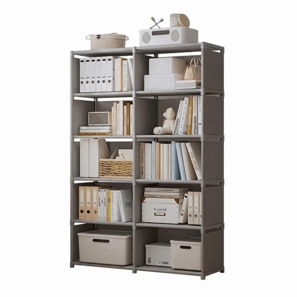 Durable Multilayer Bookshelves Cases 5/6 Tiers Cube Storage Organizer Metal Shoe Rack  Storage