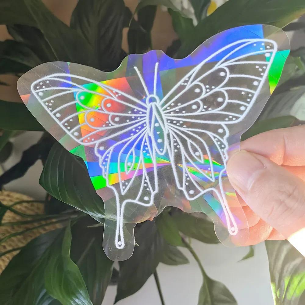 PVC 3D Rainbow Sun Catcher Wall Stickers Cat Bear Spaceship Planet Suncatcher Self Adhesive Window Stickers Room Home Decor