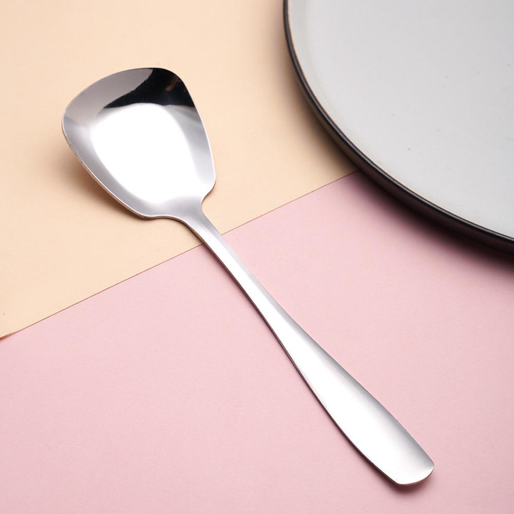 

Stainless Steel Extended Handle Square Dessert Spoon