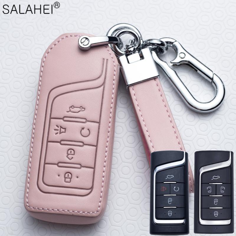 Genuine Leather Auto Key Fob Cover Case Key Fob Housing Protector Covers Fit For Gac Trumpchi Gs3 Gs4 Gs5 Gs7 Gs8 Gm8 Ga4 Gs5 Ga6 Gm6
