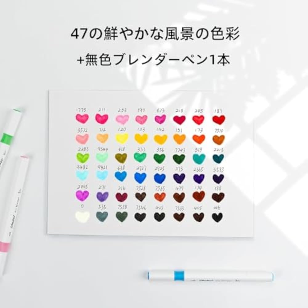 Ohuhu Marker Pen Brush Type 48 Color Beginner Brush/Bold Illustration Marker Triangular Shaft Ble...
