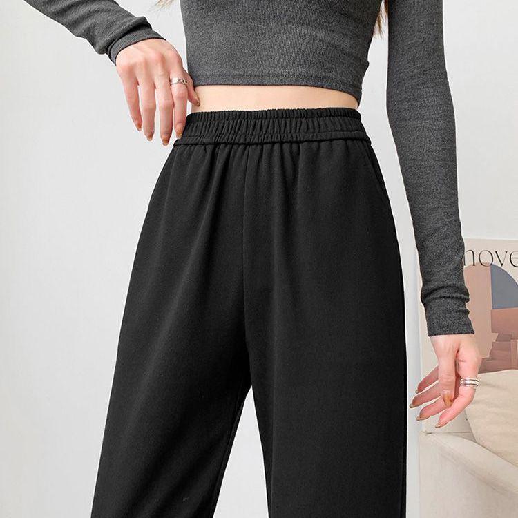 

Women s High Waist Cotton Casual Pants - Spring/Autumn Straight Leg, Sporty, Slimming, Petite Fit L (100-115 lbs)