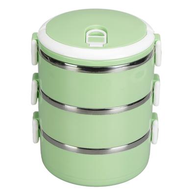 Porta Pranzo Bento Portatile in Acciaio Inossidabile 304 Contenitore Termico Cilindrico per Pranzo Conservazione Alimenti