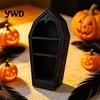 Compact Shelf for Miniature Figures Gothic Coffin-Shaped Jewelry Storage Box, 3D Printed Mini Casket Ring Box Trinket Holder, Halloween Spooky