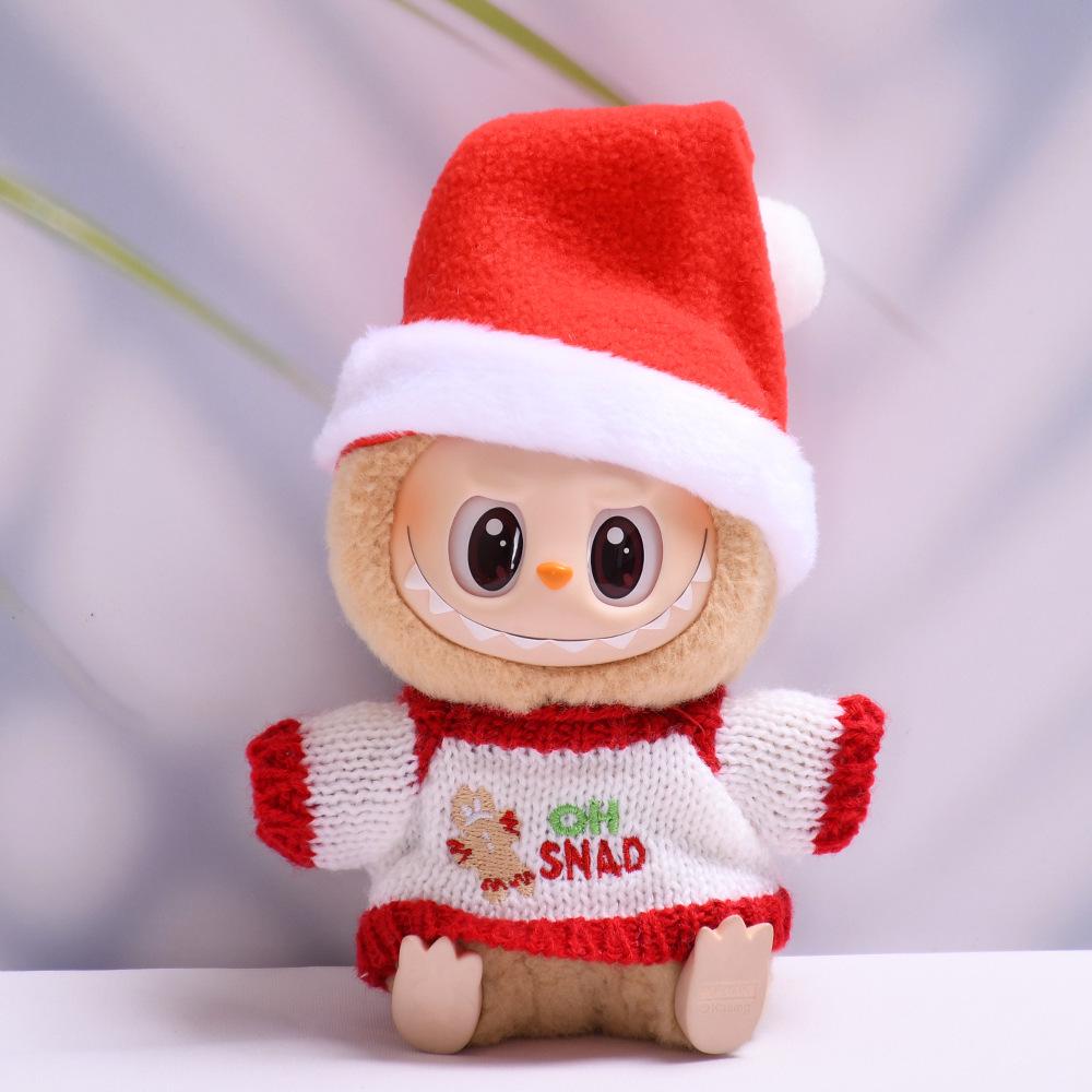 

Одежда для кукол Лабубу: Одна треть детского рождественского плаща с оленем и снеговиком, новогодний наряд для вечеринки, чтобы сидеть. Suitable for 1st, 2nd, 3rd generation charms