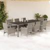 Vidaxl 9-Cz. Garden Furniture Set With Cushions, Grey, Poly Rattan