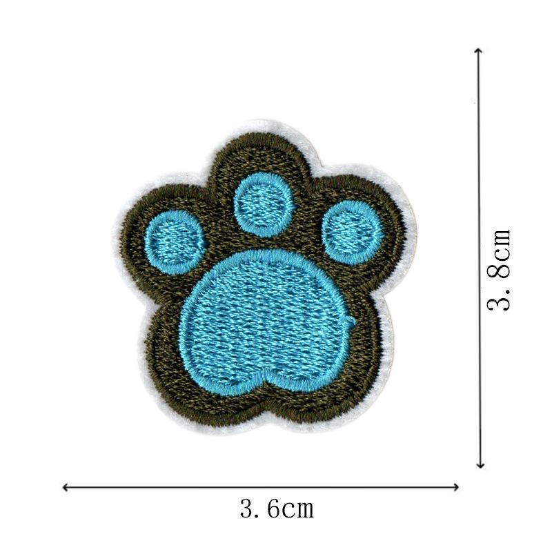 Multi-Color Bear Paw Embroidered Patch for Shoes, Hats, Clothing, and Accessories