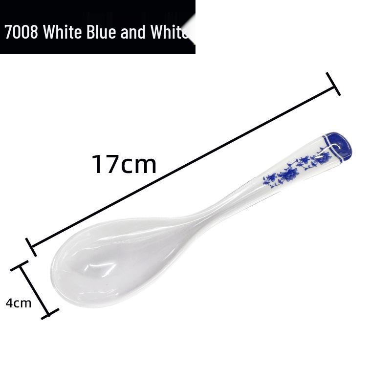 Imitation Porcelain Melamine Chinese-Style Drop-Resistant White Spoons for Hotel and Restaurant Use, Seasoning & Soup Serving