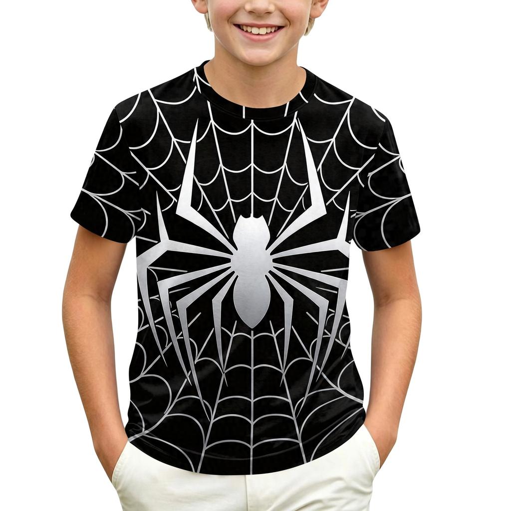 Kids' Short Sleeve Neck T-Shirt with Graphic Print for Casual Daily Wear