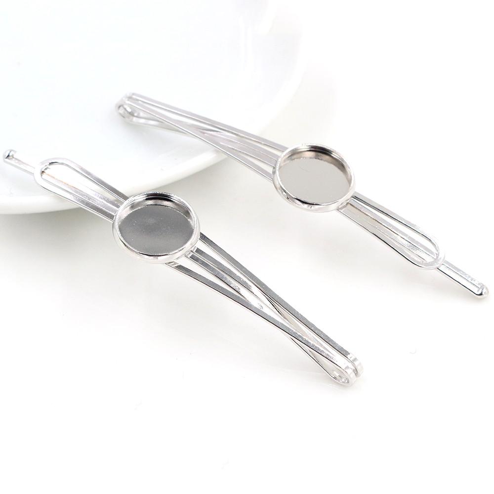 10pcs 12mm inner sizee Copper Material Classical Style Hairpin Hair Clips DIY Hairpin Blank Cabnochon Base Setting Cameo