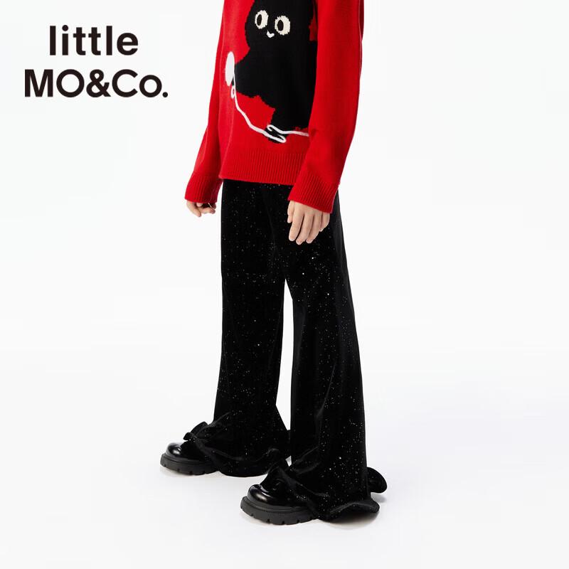 little MO&Co. Girls' Velvet Ruffle Flare Pants