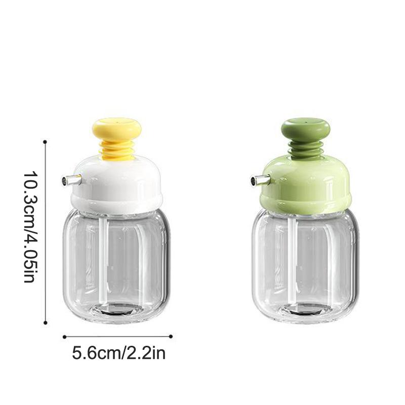 100Ml Cooking Oil Jar Glass Bottle Press Type Seasoning Storage Bottle Spice Metered Oil Control Bottle